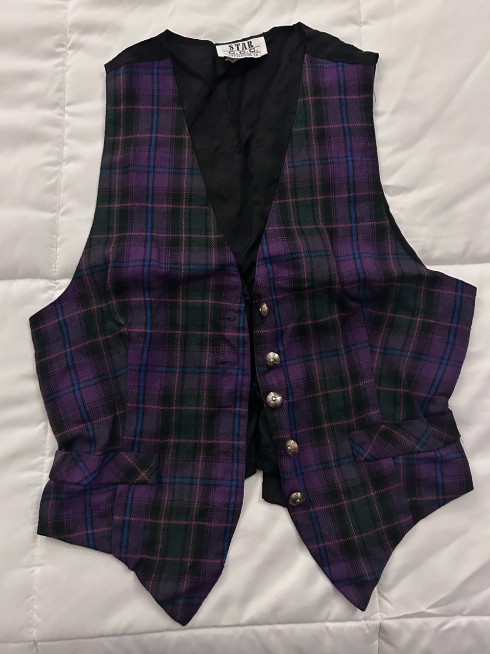 Purple Plaid Kids Vest - Unbranded